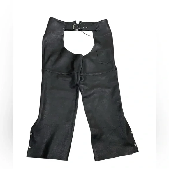 Vintage Frontier Leathers Black Chaps Size XL - Picture 1 of 7